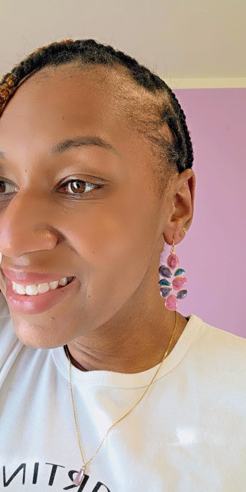 Marble Mosaic Dangle Earrings