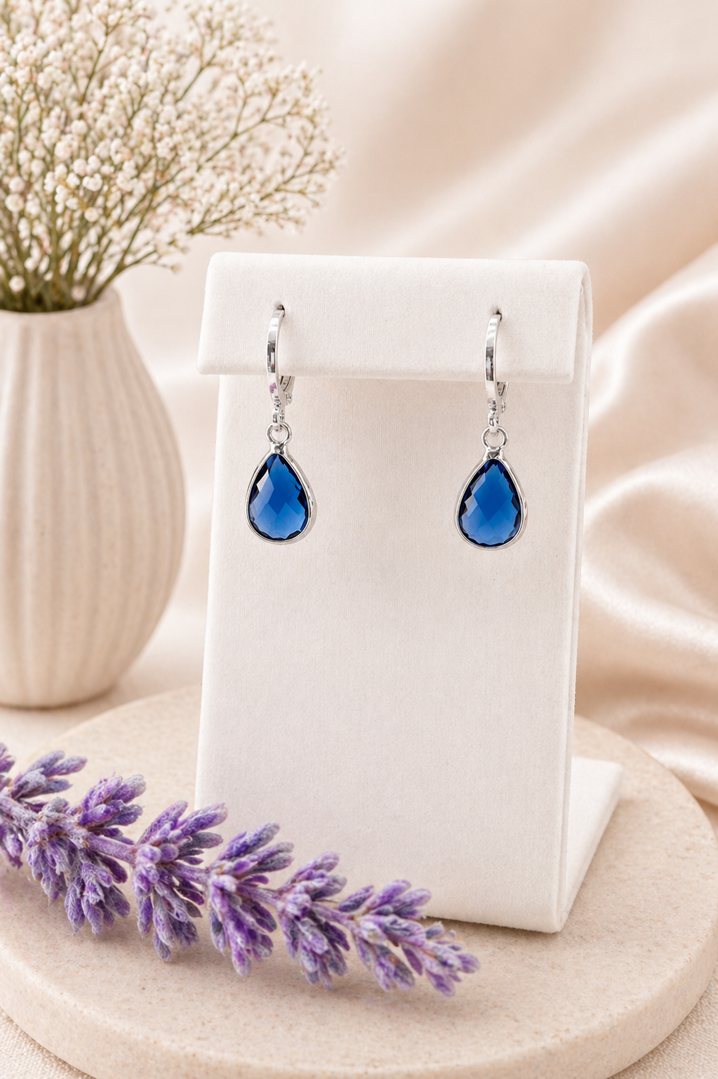 Birthstone Sterling Silver Earrings: Choose Month