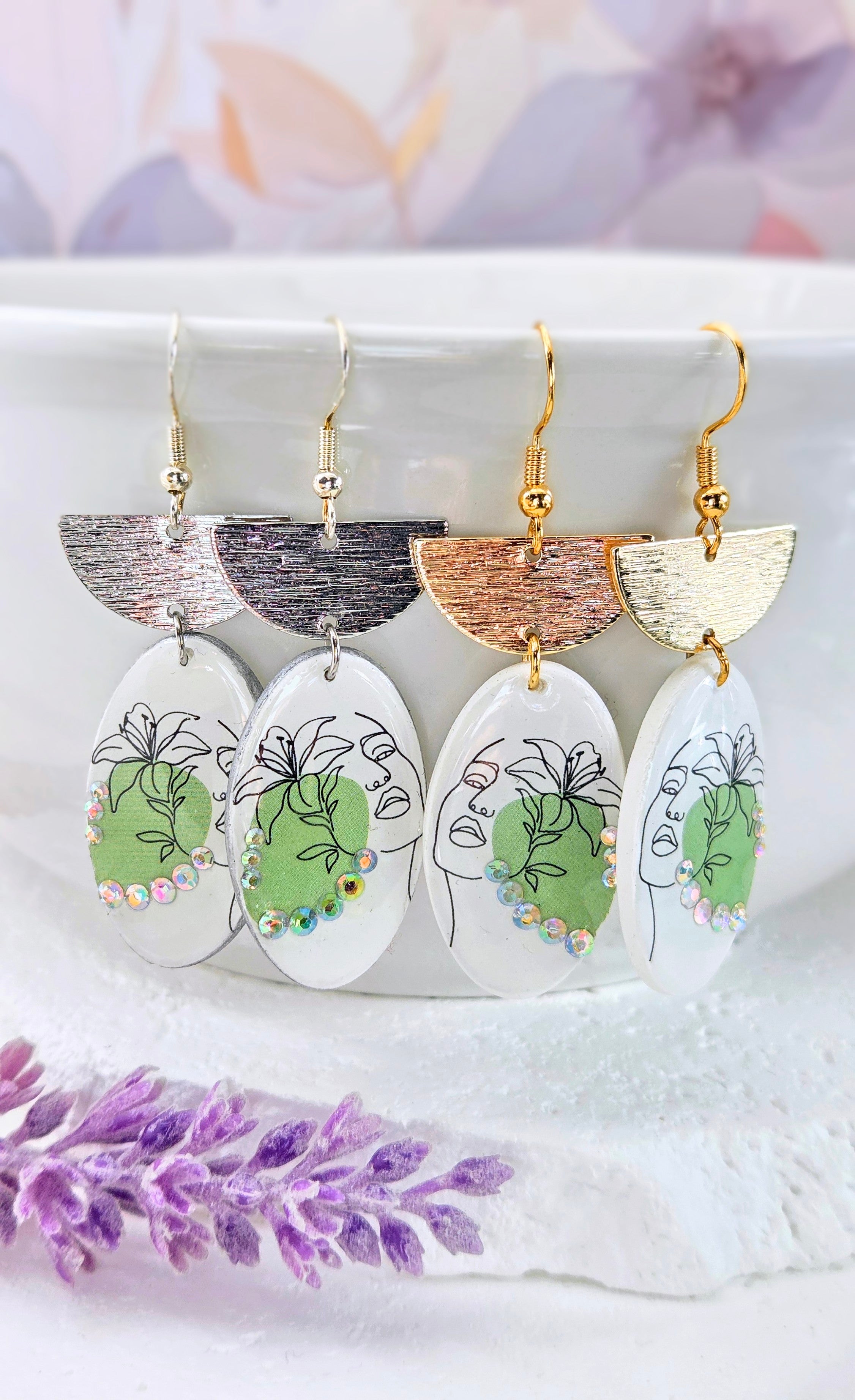 Abstract Face Dangle Earrings
