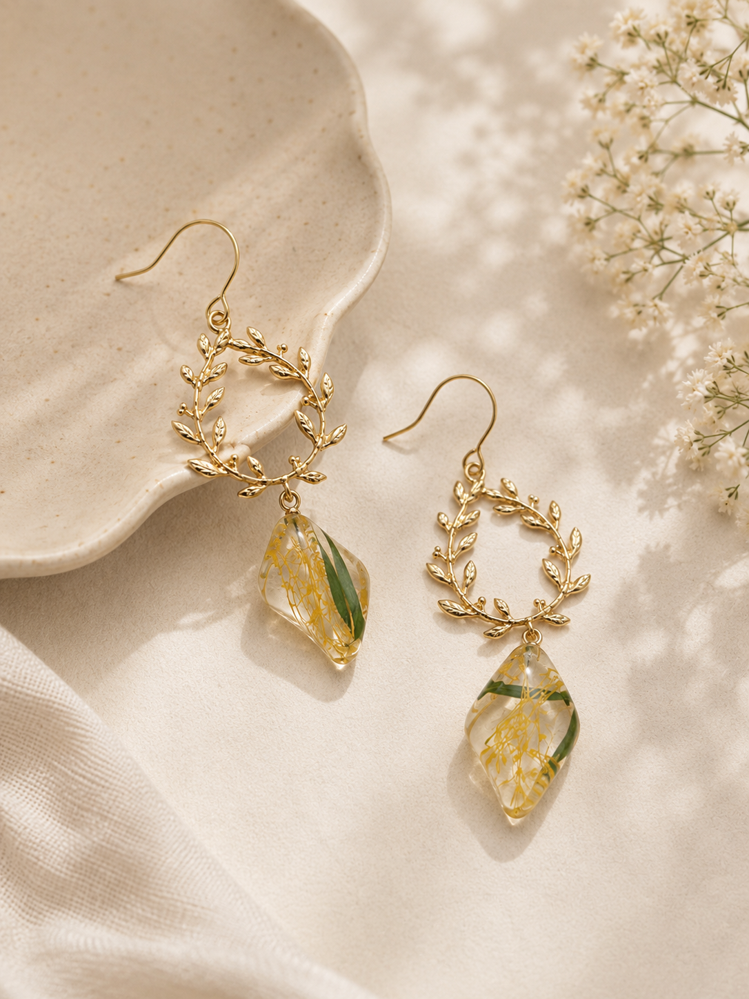 Golden Meadow Wreath Earrings