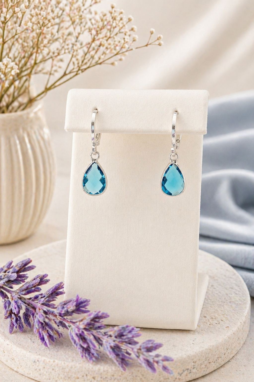 Birthstone Sterling Silver Earrings: Choose Month