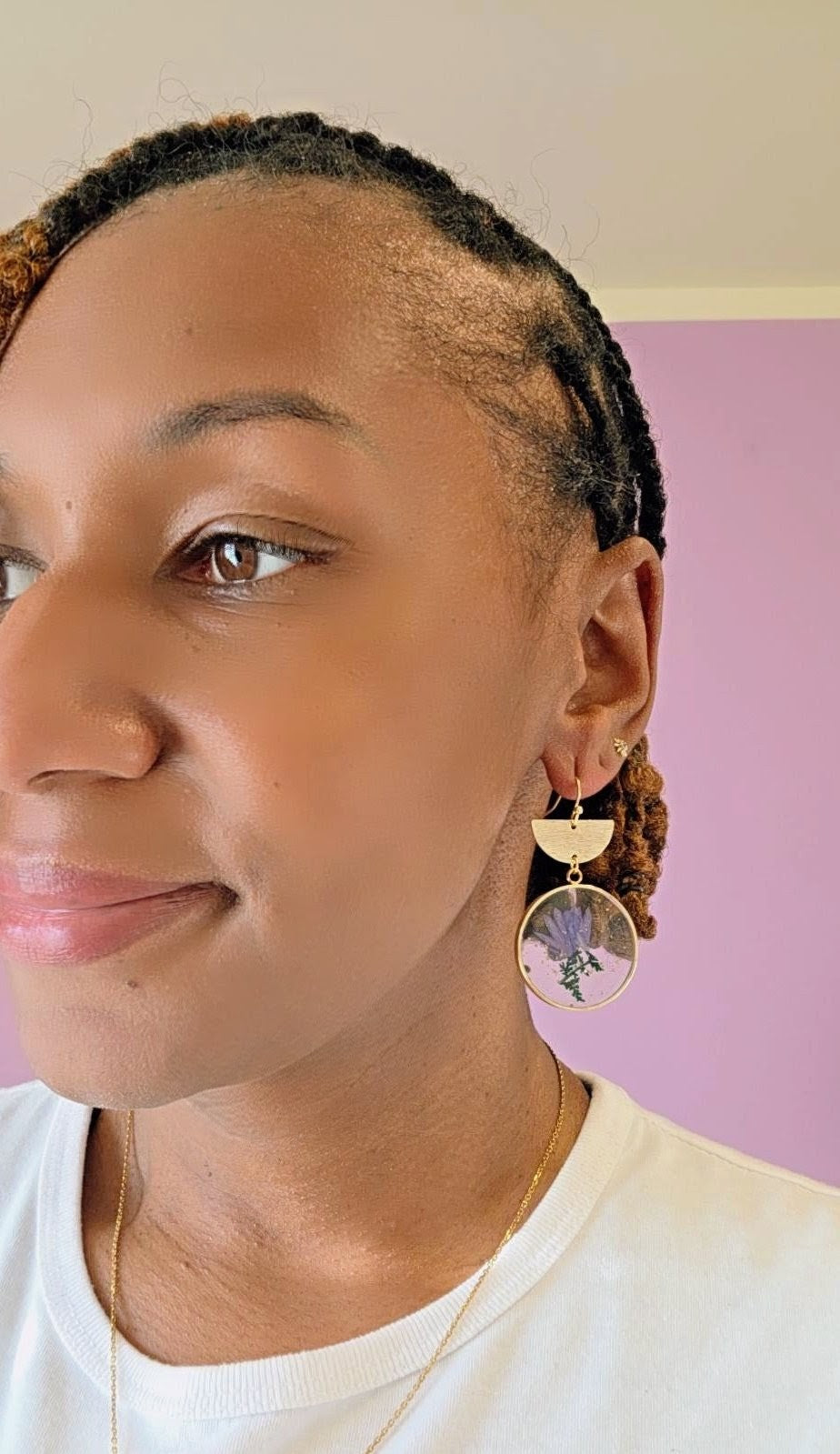Blue Corn Flower Resin Earrings