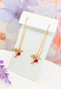 Gold Hummingbird Threader Earrings