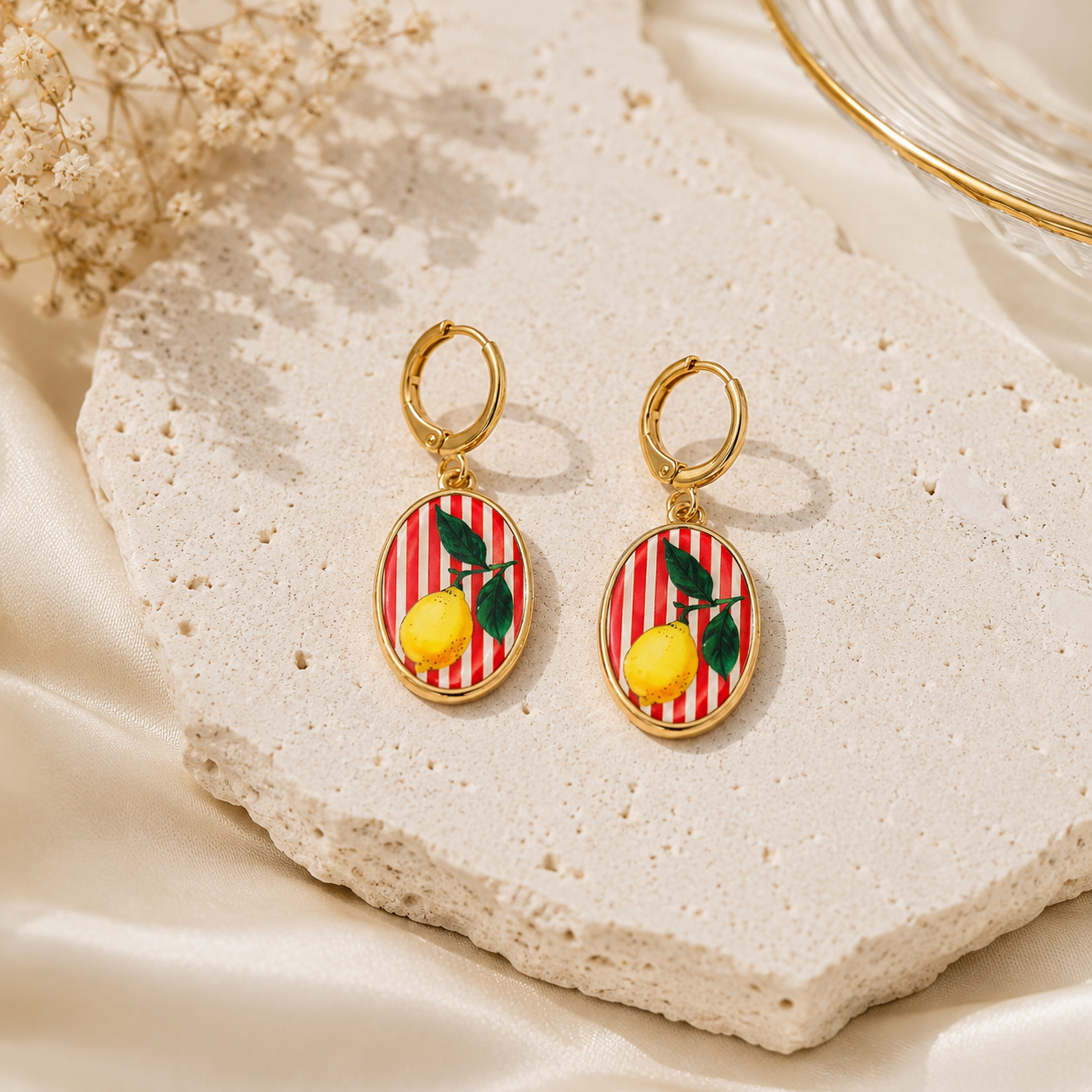 Lemon Strip Earrings