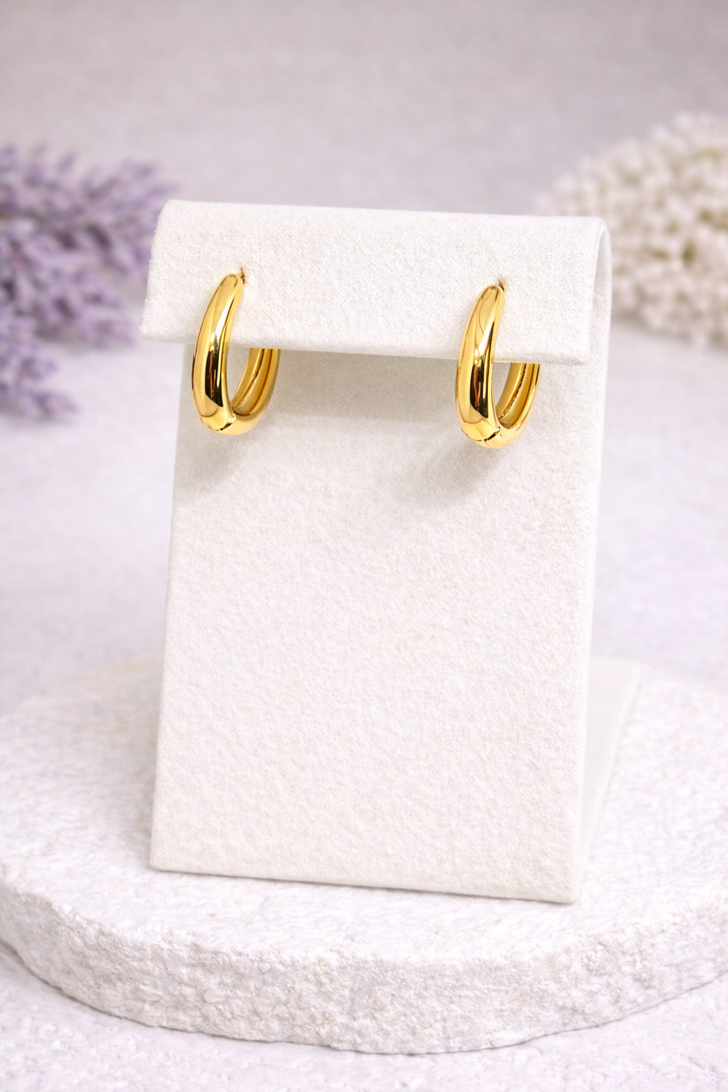Blue Tile Inspired Dangle Earrings - 2-in-1 Gold  Huggie Hoops