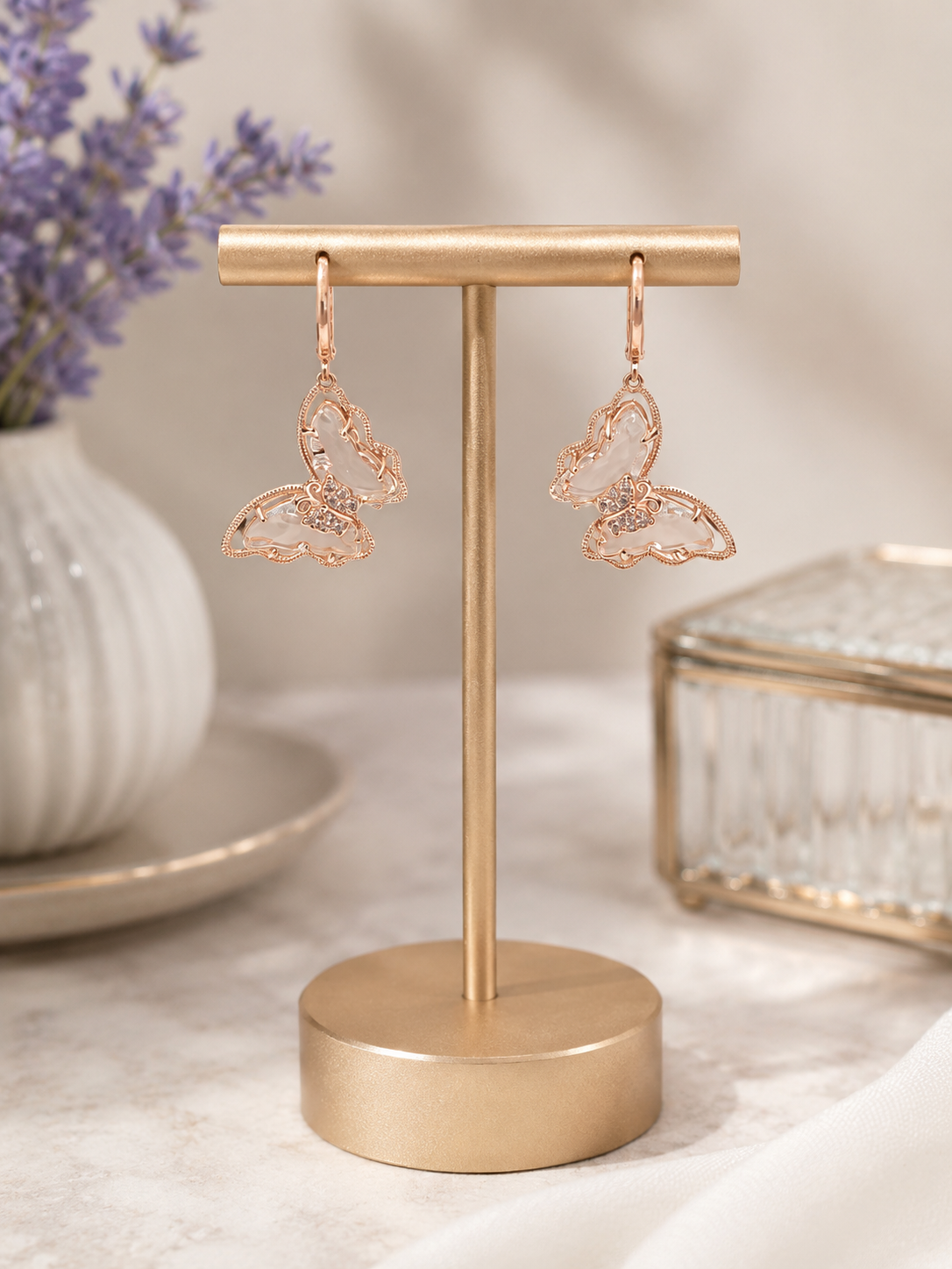 Large Crystal Butterfly Earrings- Multiple Colors