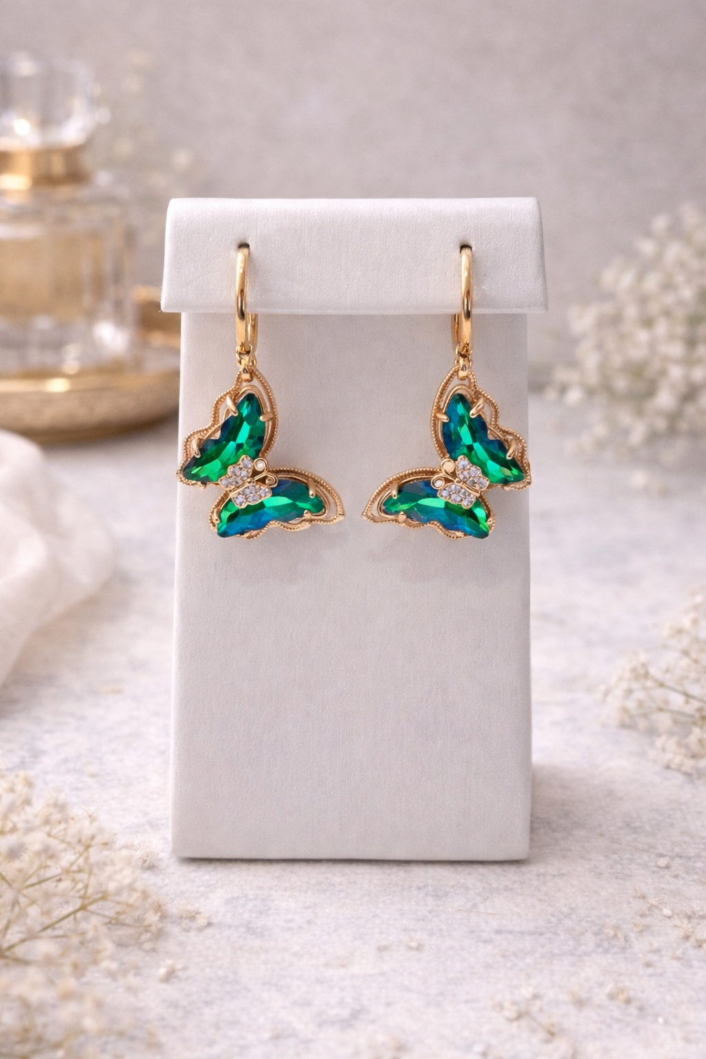 Large Crystal Butterfly Earrings- Multiple Colors
