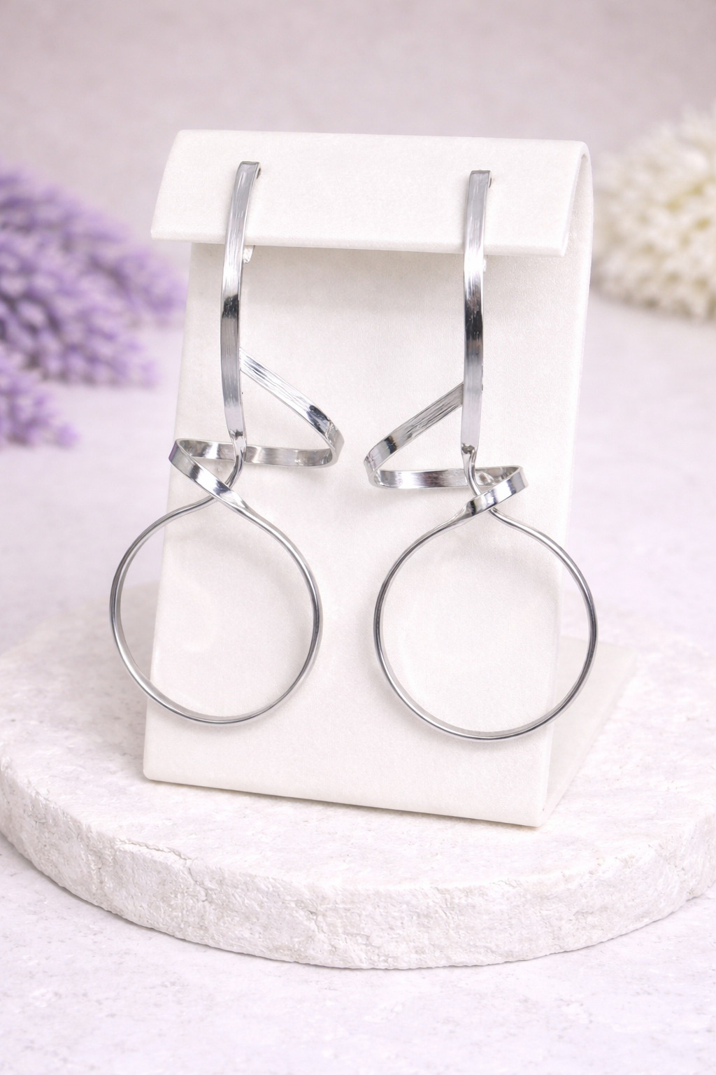 Modern Loop Drop Earrings-18k Gold or Silver Stainless Steel