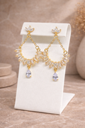 Gold Crystal Bridal Chandelier Earrings