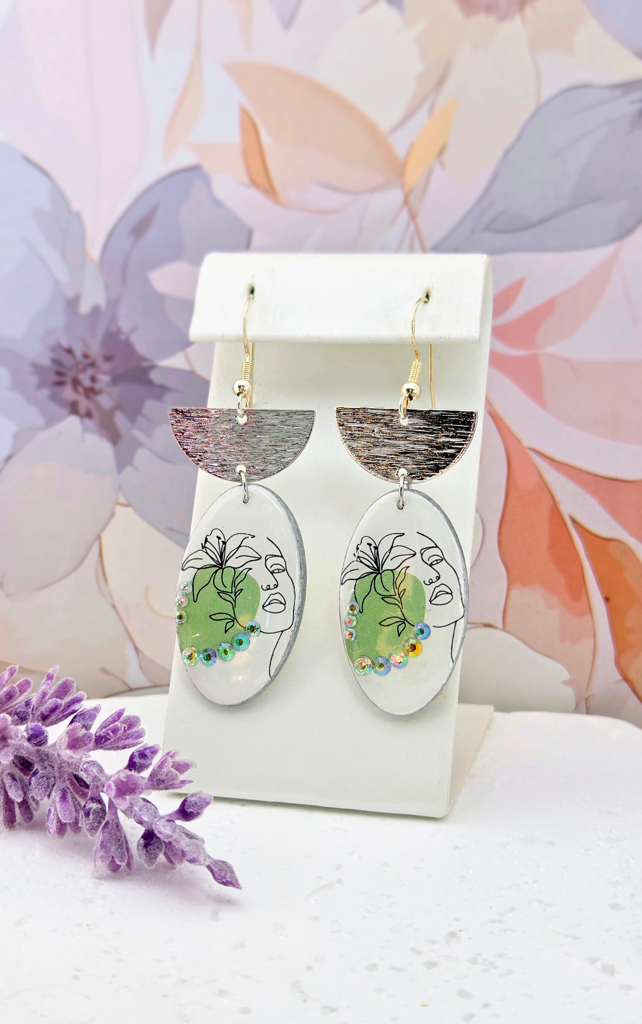 Abstract Face Dangle Earrings
