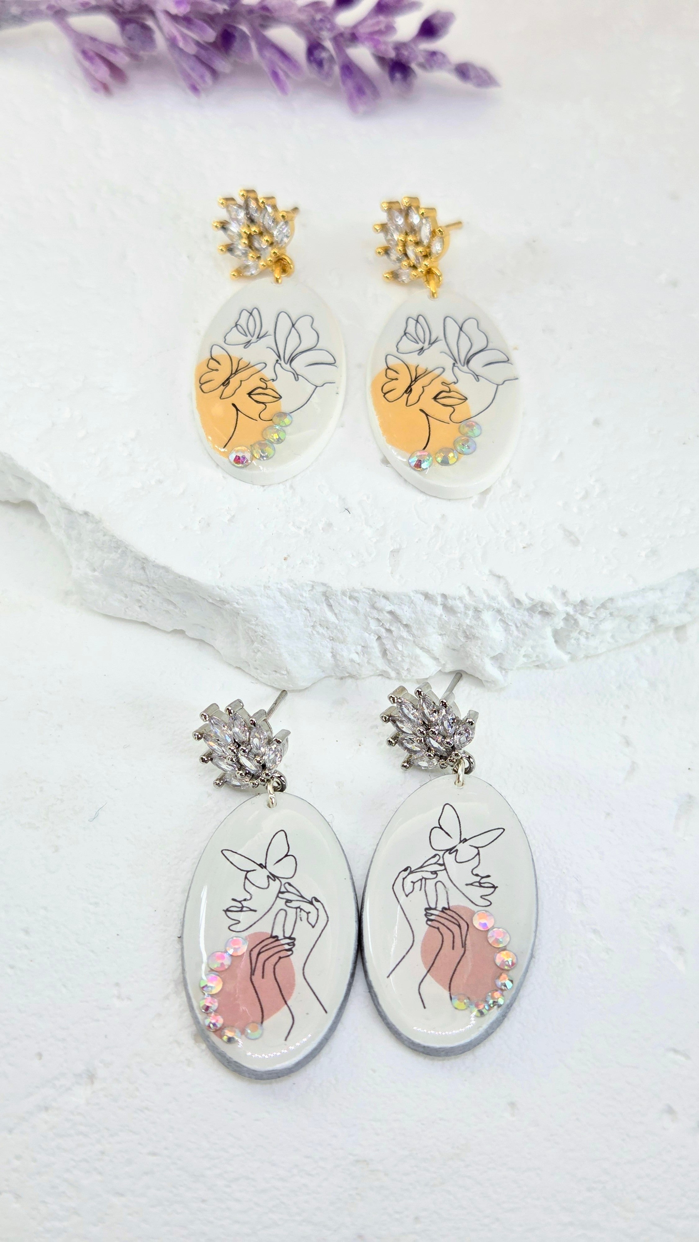 Abstract Face Dangle Earrings