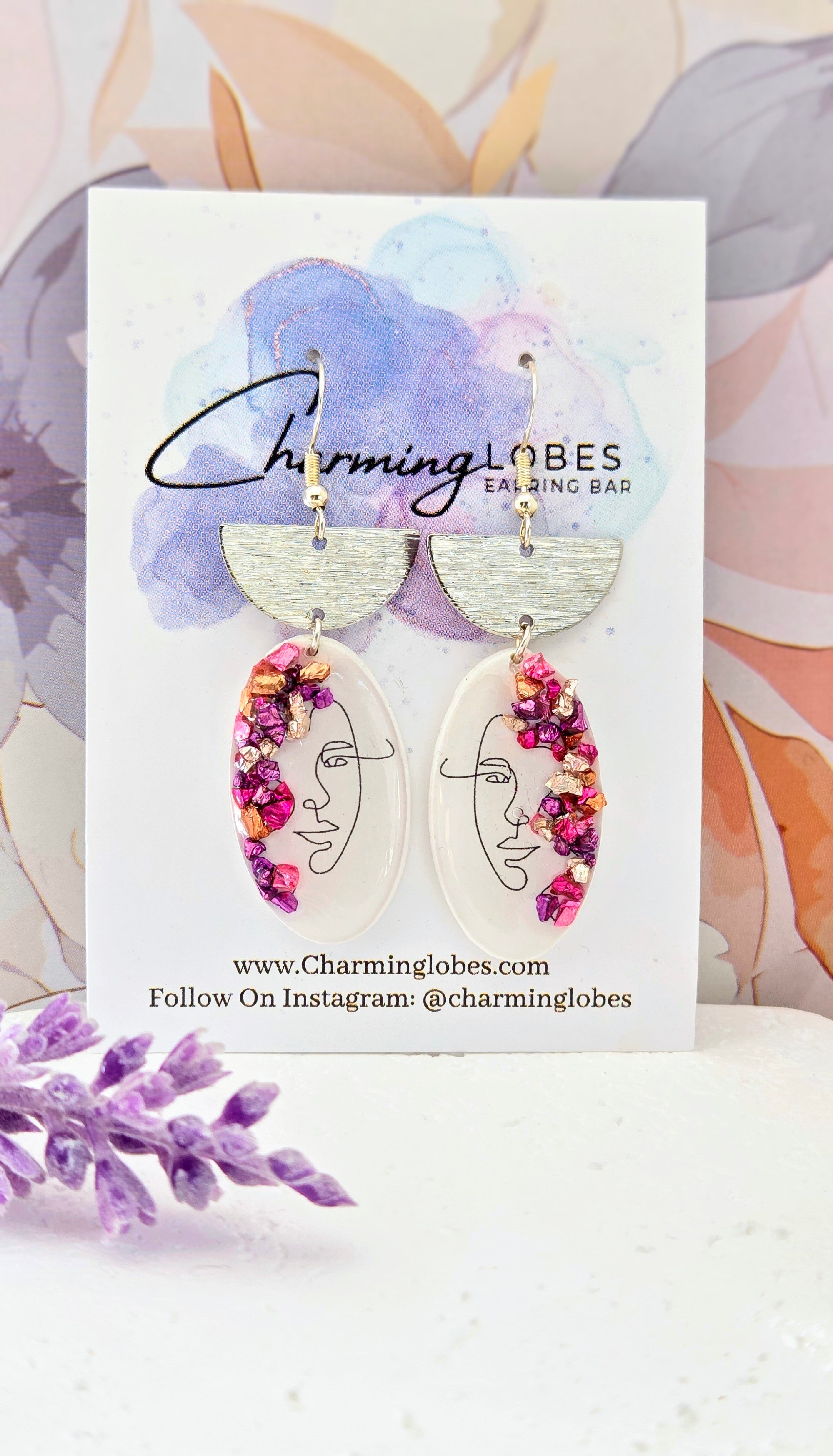 Abstract Face Dangle Earrings