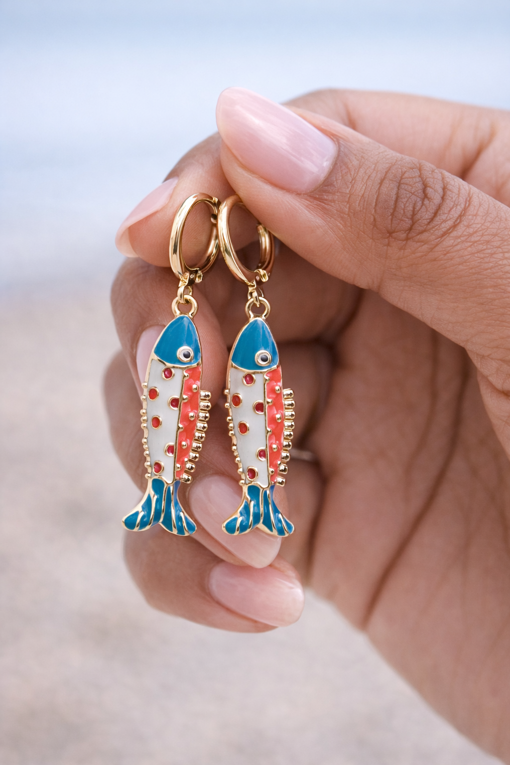 Mediterranean Sardine Huggie Earrings