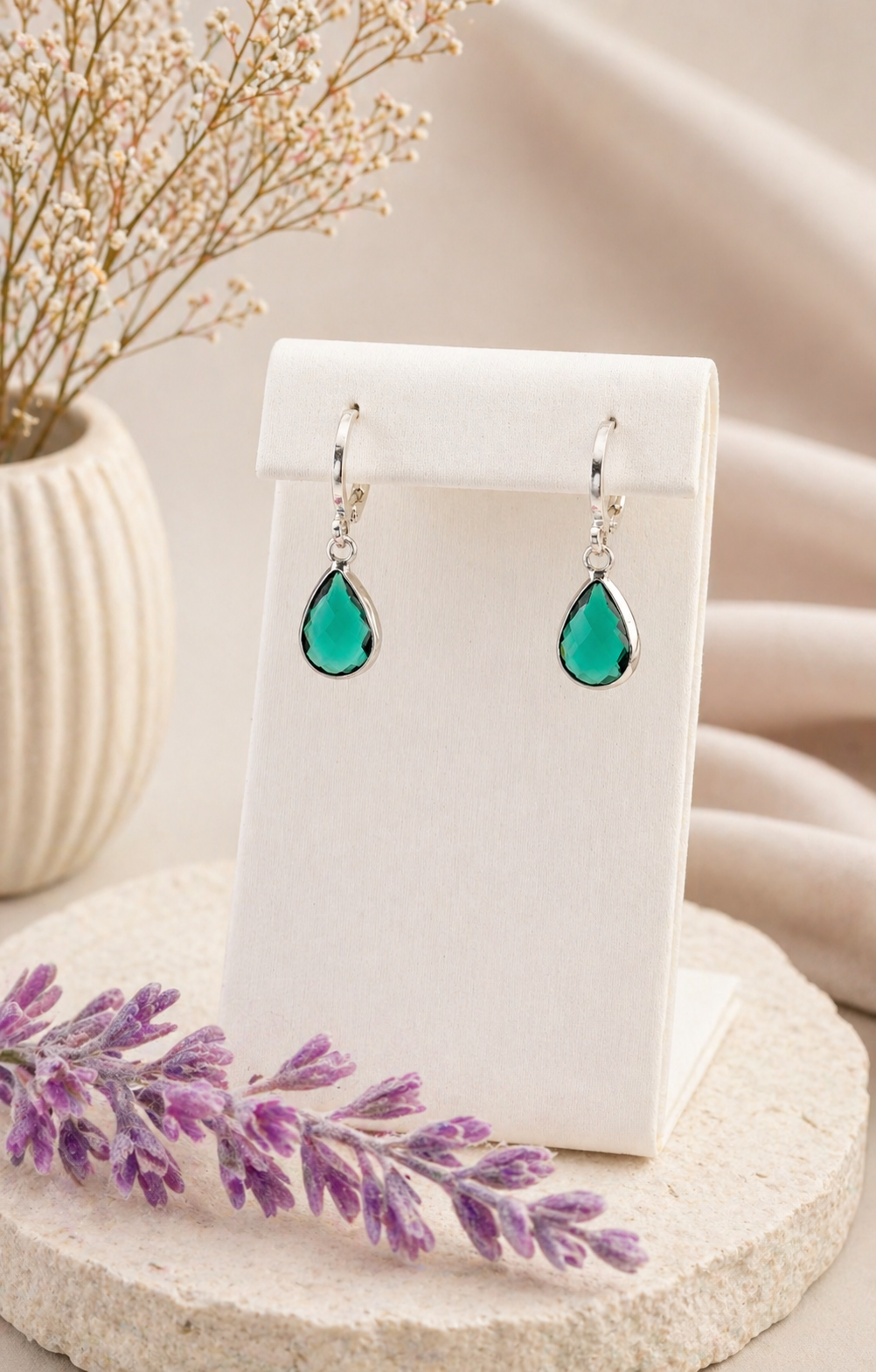 Birthstone Sterling Silver Earrings: Choose Month