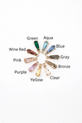 Glass Stone Teardrop Necklace- Multiple Colors,