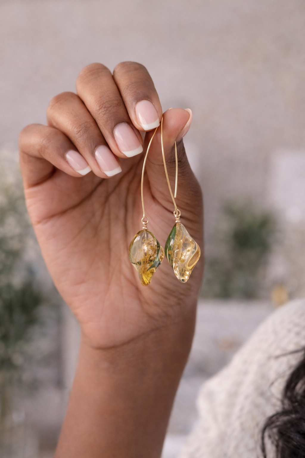 Golden Meadow Threader Earrings