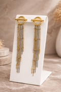 Mixed Metal Chain Tassel Earrings