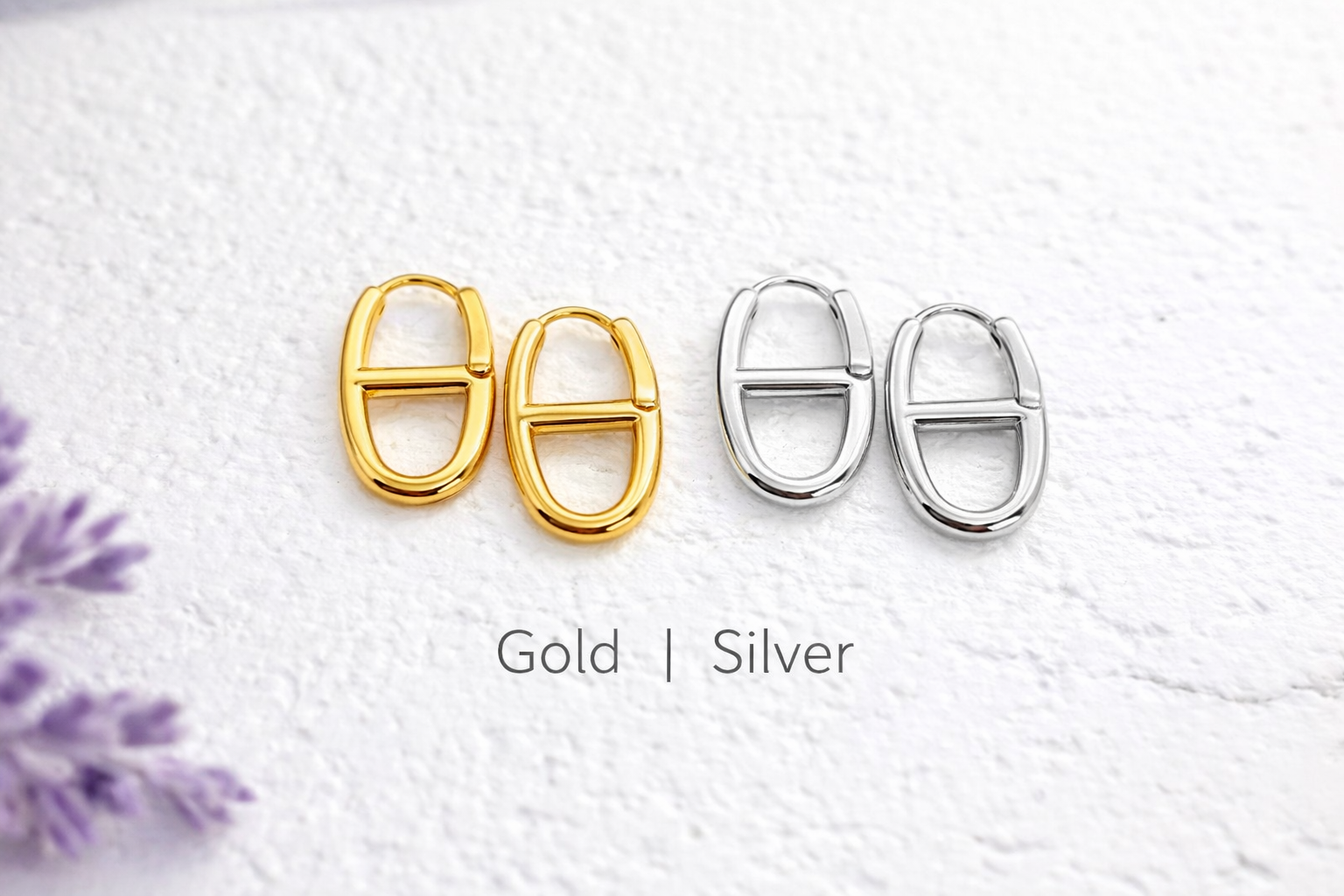 Minimal Oval Huggie Earrings